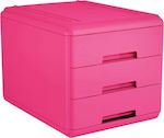 Arda Plastic Desktop Drawer 3 Number of Spit 15x23x15.5cm Pink 636.019F