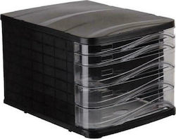 Ark Plastic Desktop Drawer 5 Number of Spit 35.5x35.5x24cm Black