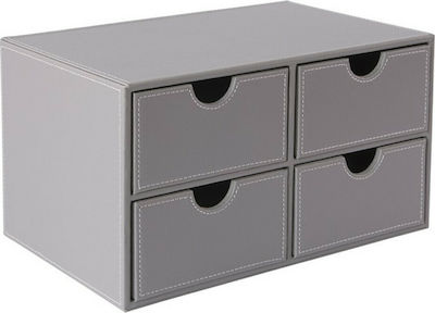 Osco Leather Desktop Drawer 4 Number of Spit 33x21x18.5cm Gray 103317500