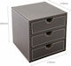 Osco Leather Desktop Drawer 3 Number of Spit 7.5x7.5x8.5cm Brown