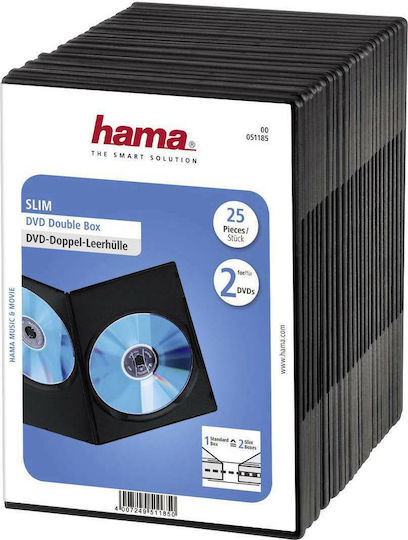 HAMA DVD Box για 2 Δίσκους Μαύρο 25τμχ