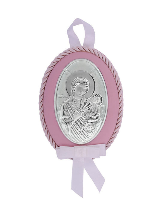 Prince Silvero Saint Icon with the Virgin Mary Silver Prince Silvero Saint Icon with the Virgin Mary Silver