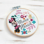 Christening Favor with Decorative Item Τελάρο Minnie Bloom made of Wood