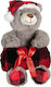 Silk Fashion Blanket Cot Xmasbear Fleece Brown with Animal 80x120cm