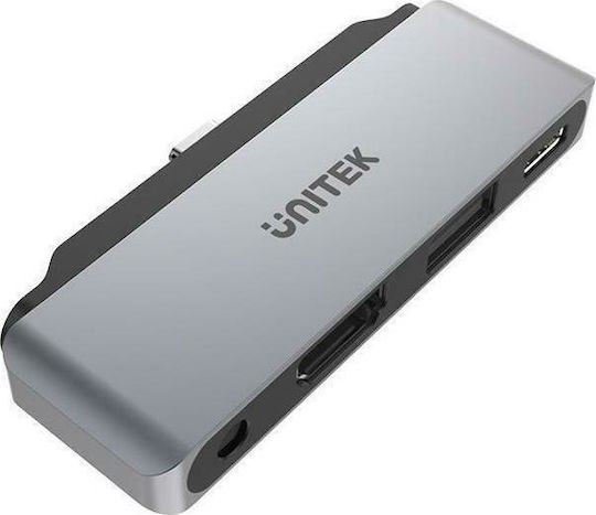Unitek uHUB Q4 Lite Stație de andocare cu 4K PD Ethernet Gri