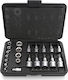 Kraft & Dele Set Torx și biți Căpăcei Torx cu Patrat de Prindere 1/4", 1/2" Set 30buc