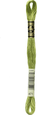 DMC Thread Embroidery Μουλινέ 117 Cotton in Green color 8m Avocado Green Very Light