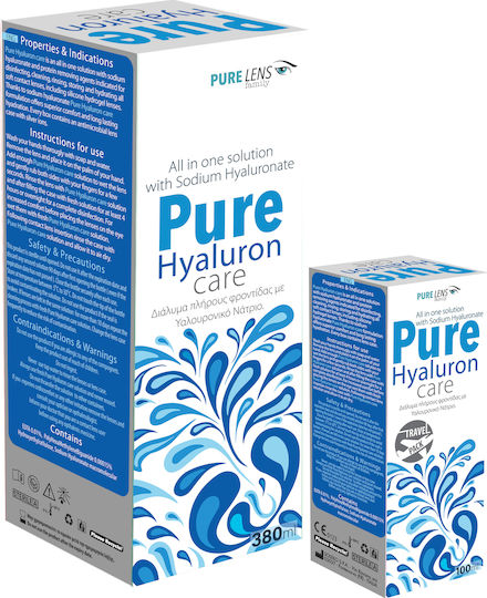 Pure Lens Hyaluron Care Contact Lens Solution 380ml & 100ml