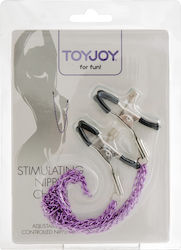 ToyJoy Stimulating Adjustable Nipple triple Chain Nipple Clamps in Purple Color