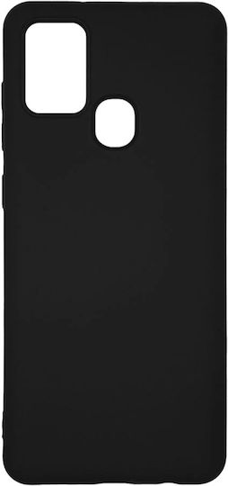 Sonique Liquid Umschlag Rückseite Silikon Schwarz (Galaxy A21s)