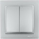 Mono Electric Metallic Recessed Wall Switch Dou...