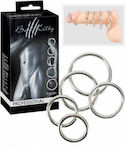 You2Toys Steel Cock Rings Set Cock Rings Schwanz Silver 5Stück