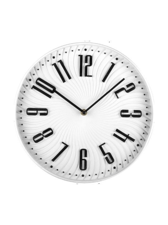 Justaminute Silent Wall Clock Plastic White Ø30cm