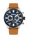 Timberland Tidemark Uhr Chronograph Batterie mit Braun Lederarmband