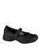 Kids Leather Ballerinas VelocityPouty with Hoop & Loop Closure Black