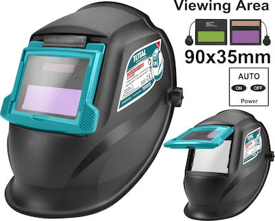 Total Welding Helmet with 90x35mm Visual Field with Flip Front Black