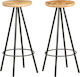 Stool Bar Wooden Brown 2pcs 30x30x73cm