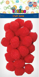 The Littlies Pom Pom Handwerk Rot Set 60Stück
