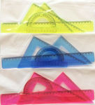 Metron Σετ 4 Γεωμετρικά Όργανα Πλαστικά Διάφανα (Διάφορα Χρώματα)