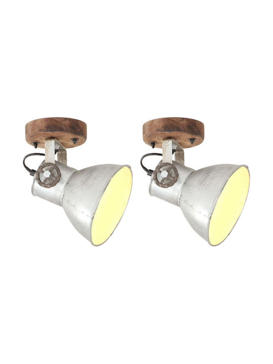 vidaXL Single Spot with Socket E27 in Silver Color