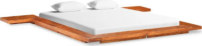 Κρεβάτι Υπέρδιπλο από Μασίφ Ξύλο με Τάβλες 160x200cm