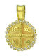 Pendant Kids Talisman Double Sided Constantine from Gold 14K 6001Κ1