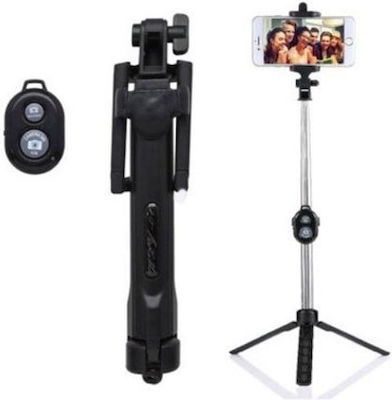 SPM Monopod Selfie Stick Cell Phone Tripod with Bluetooth Black