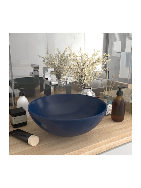 vidaXL Vessel Sink Ceramic 28x28x10cm Blue