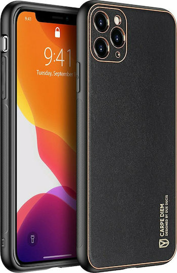 Dux Ducis Yolo Elegant Задна корица Изкуствена кожа Черен (iPhone 11 Pro Max)