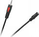 Cabletech 3.5mm Jack Cable Male to Female Black 1.8m