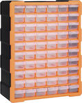 vidaXL Συρταριέρα Εργαλείων Plastic with 60 Stackable Sorters W38xD16xH47.5cm