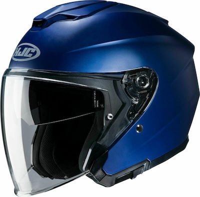 HJC i30 Solid Jet Helmet with Sun Visor 1450gr Semi Flat Metallic Blue KR5187