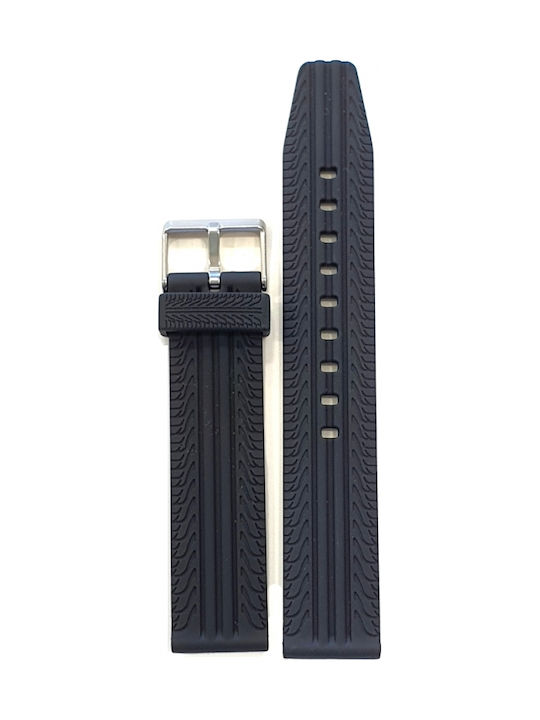 Tzevelion Rubber Strap Black 20mm