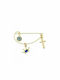 Senza Child Safety Pin made of Gold Plated Silver with Cross for Boy