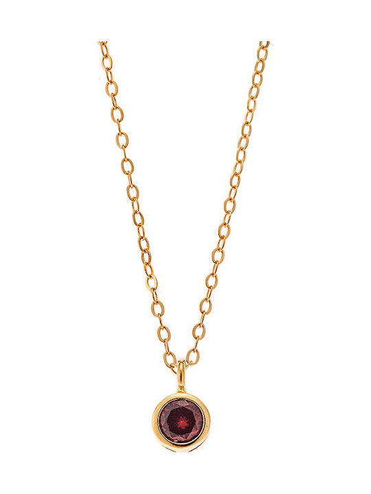 Senza Necklace from Gold Plated Silver with Zircon