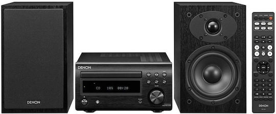 Denon Аудиосистема 2 D-M41DAB RCDM41DAB+SCM41 60W с CD / Цифрови медии Player, WiFi и Bluetooth Черен
