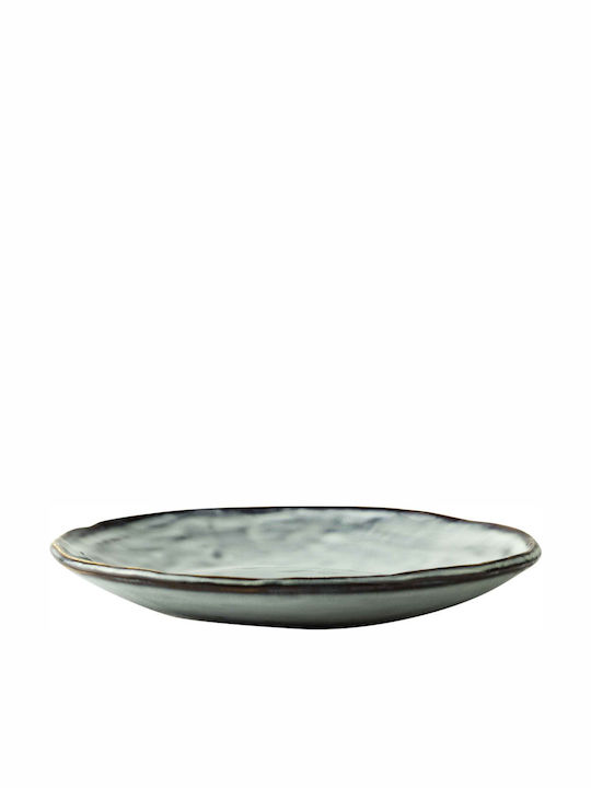 Dutch Rose Organic Plate Shallow Ceramic Blue w...
