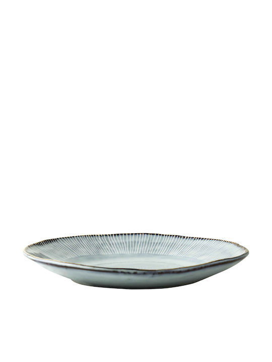 Dutch Rose Organic Plate Desert Ceramic Blue wi...
