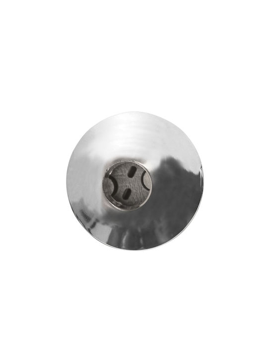 Aca Στρογγυλό Μεταλλικό Χωνευτό Σποτ με Ντουί G4 σε Ασημί χρώμα 3.4x3.4cm