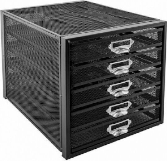 Osco Metal Desktop Drawer 5 Number of Spit 27.5x35.5x28.3cm Black