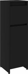 vidaXL Floor Bathroom Column Cabinet L30xD30xH95cm Black