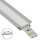 GloboStar Walled Aluminum Profile for LED Strip with Opal Cover 100x2.2x0.6cm