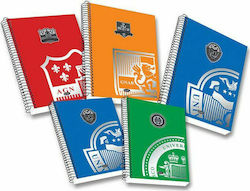 Skag Spiral Notebook Ruled A5 60 Sheets 2 Subjects 1pcs (Μiscellaneous Designs/Colors)