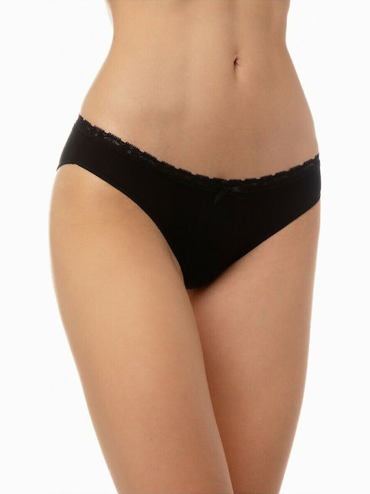 Minerva Fimelle Femei Slip 2Pack cu Dantelă Negre