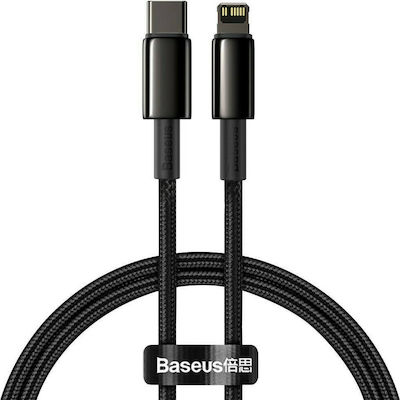 Baseus Tungsten Gold Împletit USB-C la Cablu Lightning 20W Negru 2m (CATLWJ-A01)