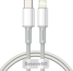 Baseus High Density Geflochten USB-C zu Lightning Kabel 20W Weiß 1m (CATLGD-02)