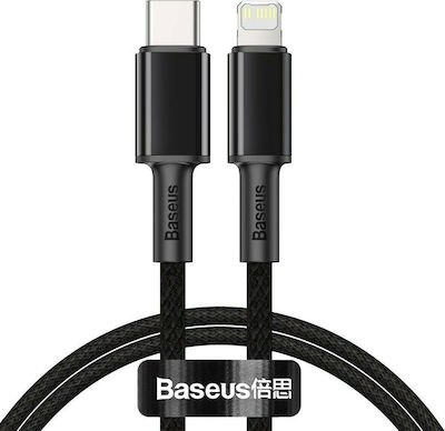 Baseus High Density Geflochten USB-C zu Lightning Kabel 20W Schwarz 2m (CATLGD-A01)