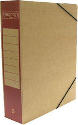Metron Paper File Box with Rubber Band Red
