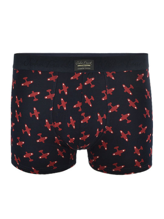 John Frank Men's Boxer Black with Patterns