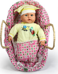 Avra Toys Baby-Puppen-Set Baby in einem Korb, d...